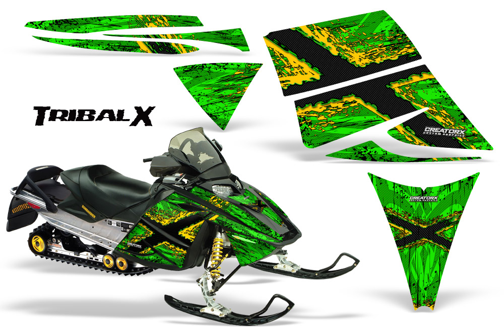 Ski-Doo Rev Graphics Kit TribalX Yellow Green